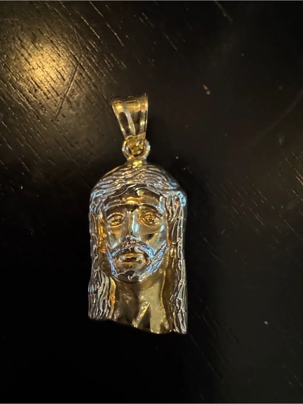 10k Gold Jesus Head Pendant for Men acid tested stamped